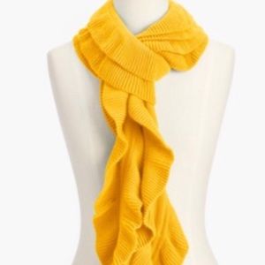 Talbots wool blend yellow ruffle scarf